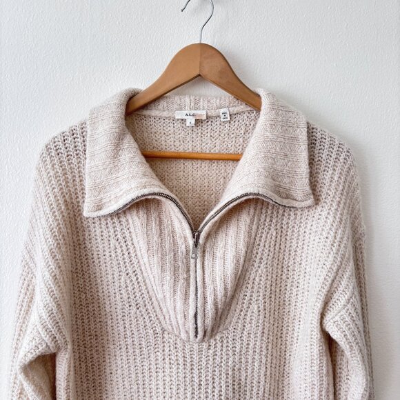 A.L.C. Everett Quarter Zip Alpaca Wool Blend Sweater - Picture 4 of 7